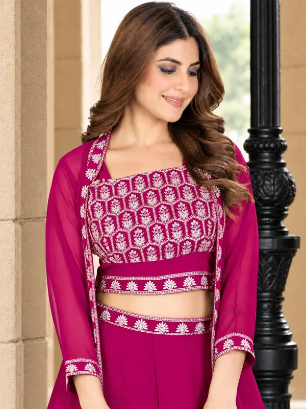 Magenta_Embroidered_Georgette_Palazzo_Suit_Set_for_Women