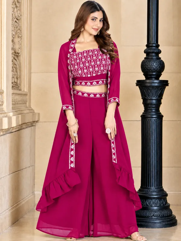 Magenta_Embroidered_Georgette_Palazzo_Suit_Set_for_Women
