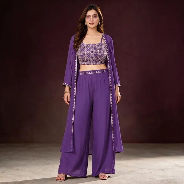 Purple_Georgette_Embroidered_Co-Ord_Set_For_Women