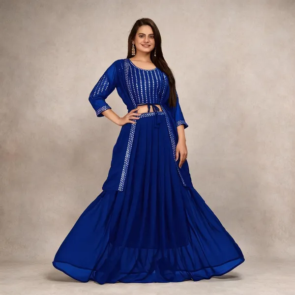 Royal_Blue_Georgette_Embellished_Layered_Gown_For_Women