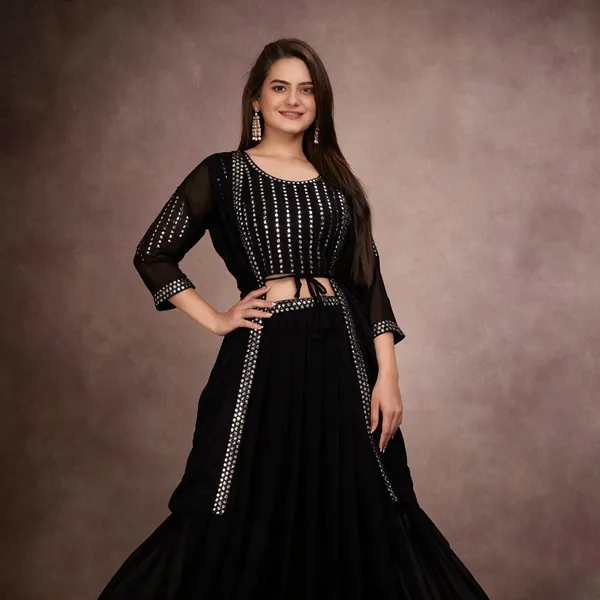 Black_Georgette_Embellished_Co-Ord_Set_For_Women