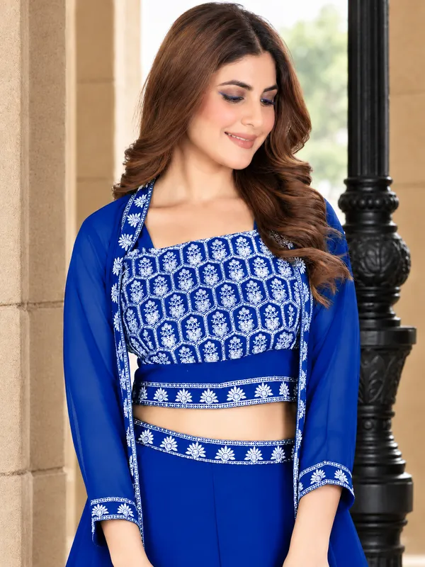 Blue_Embroidered_Georgette_Sharara_Set_for_Women