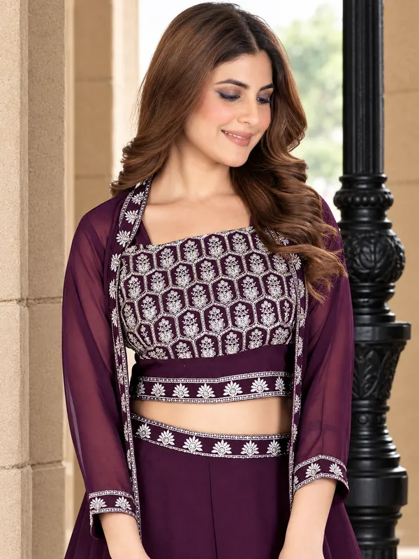 Wine_Embroidered_Georgette_Crop_Top_Palazzo_Set_for_Women