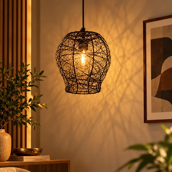 Metal_Industrial_Wire_Mesh_Pendant_Light