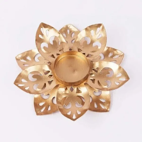 Brass_Festive_Lotus_Tea_Light_Holder_Set_Of_2