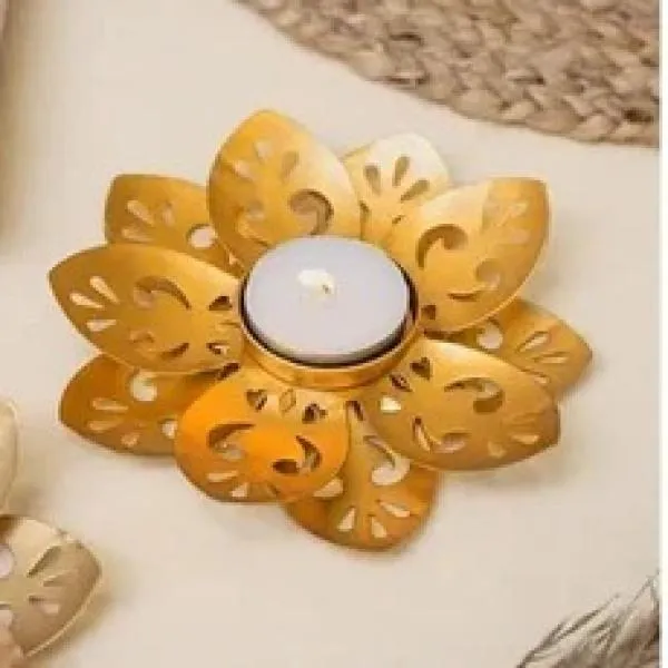 Brass_Festive_Lotus_Tea_Light_Holder_Set_Of_2