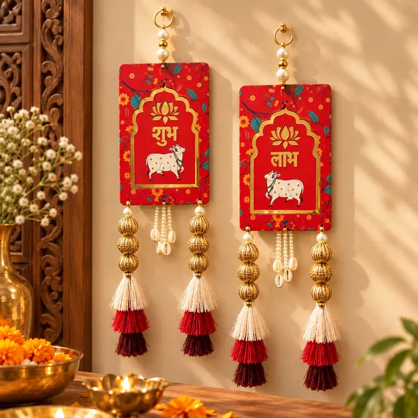 Shubh_Labh_Kamdhenu_Red_Door_Hanging_Latkan_Pair