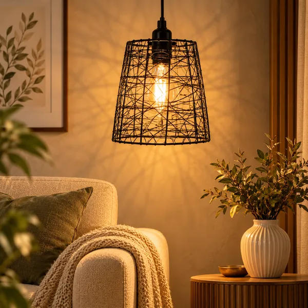 Metal_Industrial_Cone_Wire_Mesh_Pendant_Light