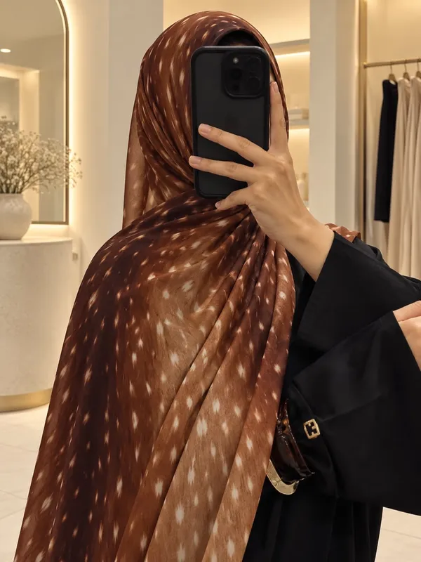 Brown_Printed_Draped_Scarf_for_Women