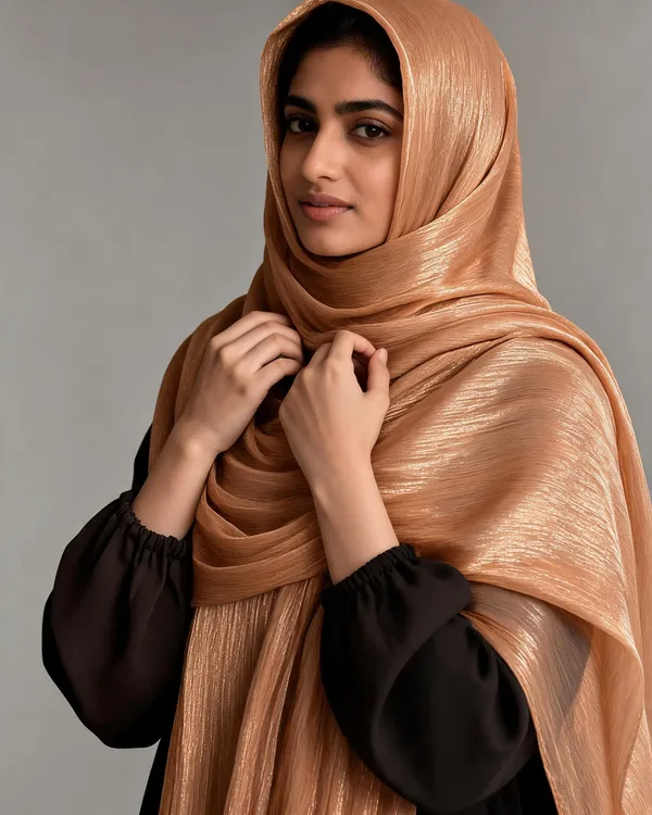 Golden_Brown_Shimmer_Organza_Hijab_For_Women