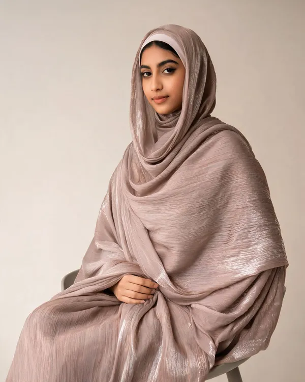 Dusty_Brown_Shimmer_Organza_Hijab_For_Women