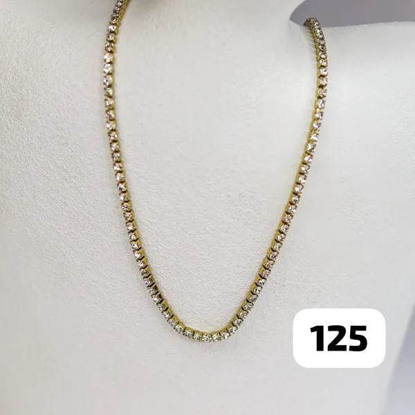 Gold_Stainless_Steel_Crystal_Tennis_Necklace_For_Women