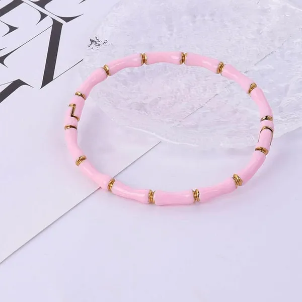 Pink_Beaded_Gold_Tone_Bracelet_for_Women