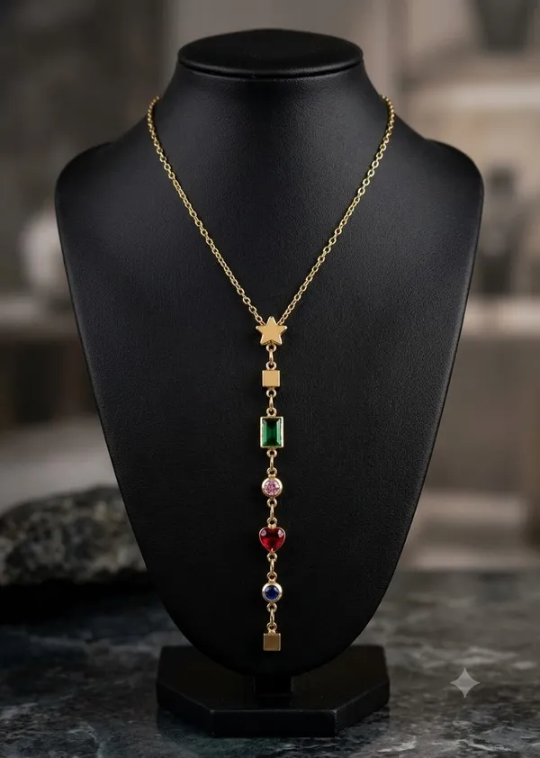 Gold_Multicolor_Star_Pendant_Necklace_For_Women