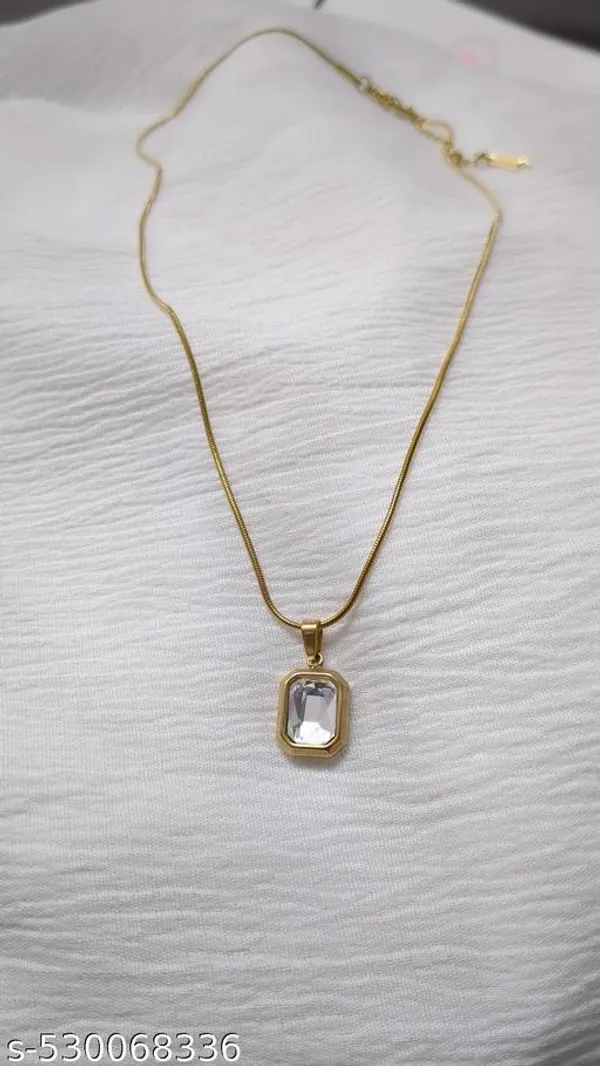 Gold_Stainless_Steel_Rectangular_Crystal_Pendant_Necklace_For_Women