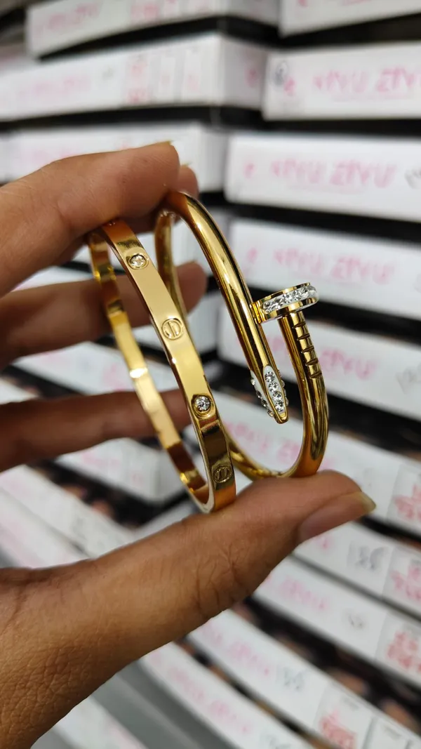 Gold_Stainless_Steel_Crystal_Accent_Open_Cuff_Bracelet_Set_For_Women