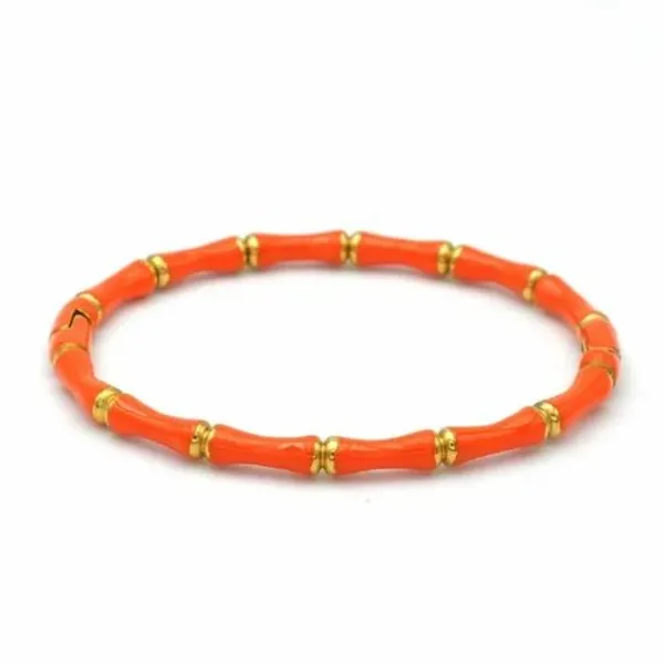 Orange_Gold_Beaded_Bracelet_For_Women