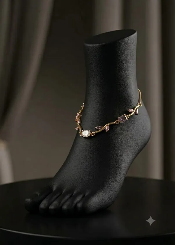 Gold_Crystal_Charm_Anklet_For_Women