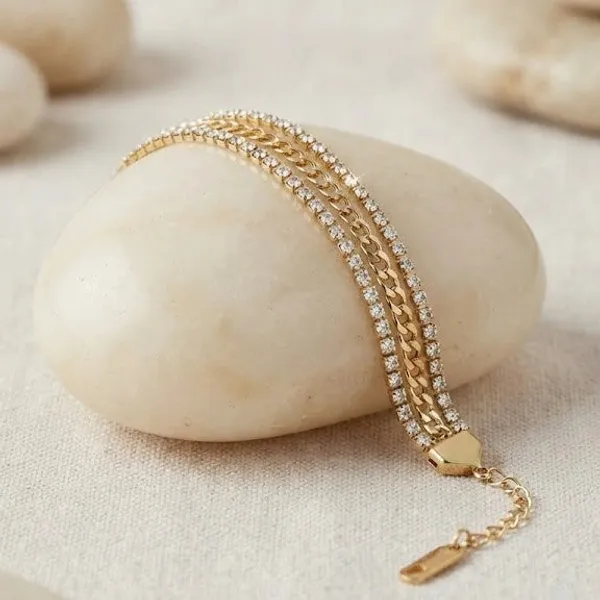 Gold_Stainless_Steel_Layered_Chain_Crystal_Bracelet_For_Women