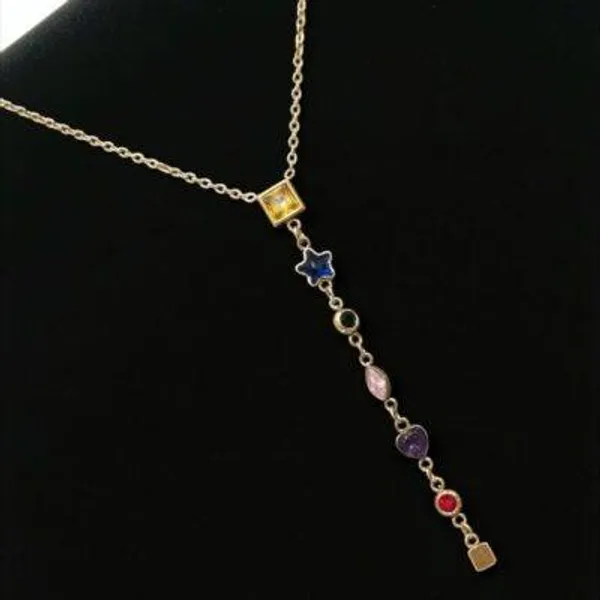 Gold_&_Multicolor_Stainless_Steel_Beaded_Pendant_Necklace_For_Women