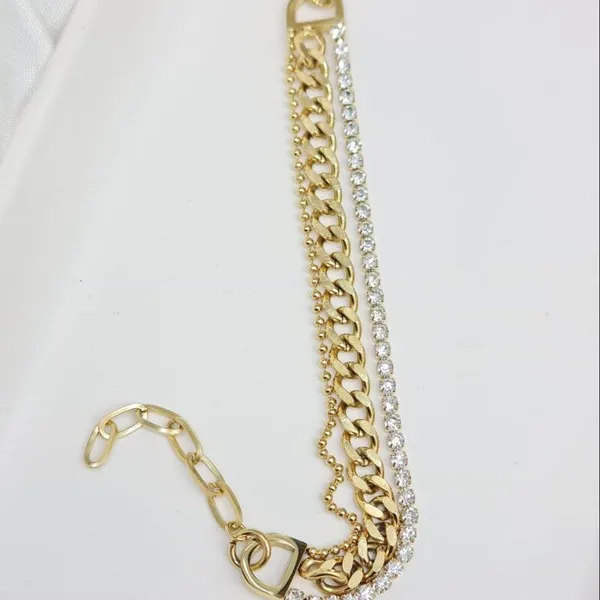Gold_&_Silver_Stainless_Steel_Layered_Chain_Bracelet_For_Women