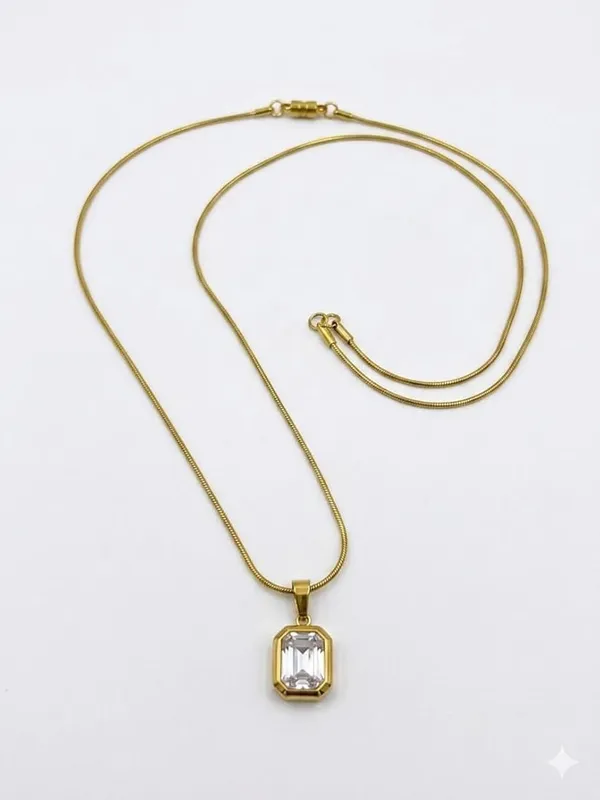 Gold_Stainless_Steel_Rectangular_Crystal_Pendant_Necklace_For_Women