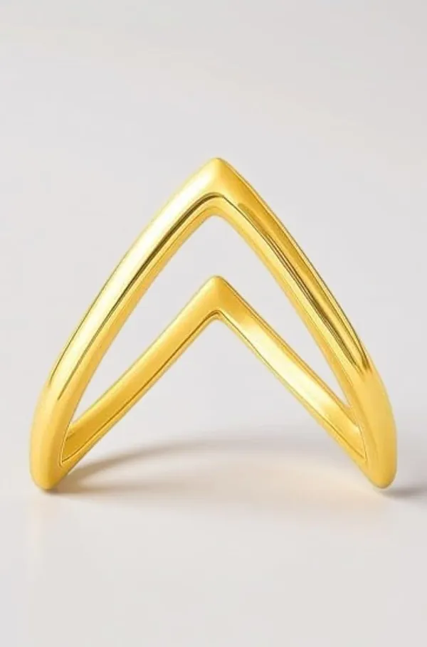 Gold_Stainless_Steel_Open_V-Shape_Ring_For_Women