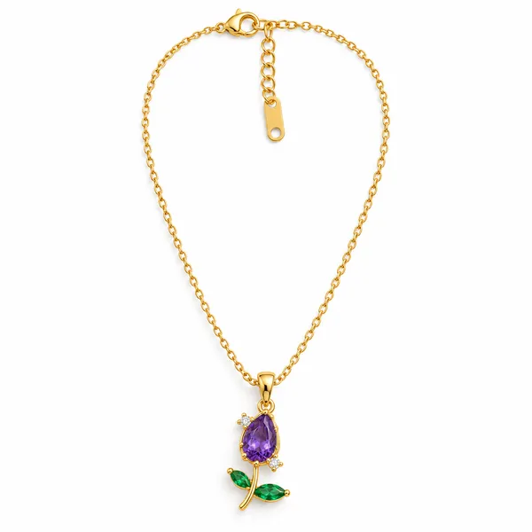 Amara_Purple_Floral_18k_Gold_Plated_Pendant_Necklace_Default_Title