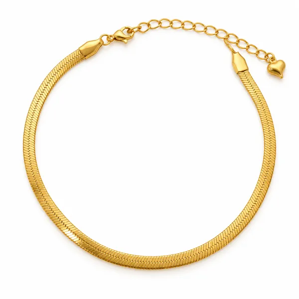 Aurelia_18k_Gold_Plated_Herringbone_Heart_Anklet_Default_Title