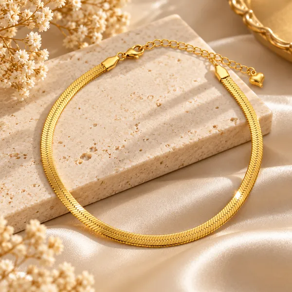 Classic_Herringbone_Anklet_18k_Gold_Plated_Default_Title