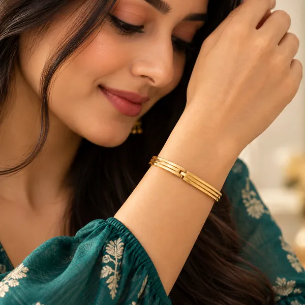 Triple_Line_Minimalist_Cuff_Bangle_18k_Gold_Plated_Default_Title