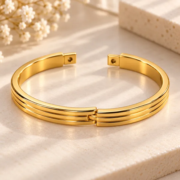 Triple_Line_Minimalist_Cuff_Bangle_18k_Gold_Plated_Default_Title