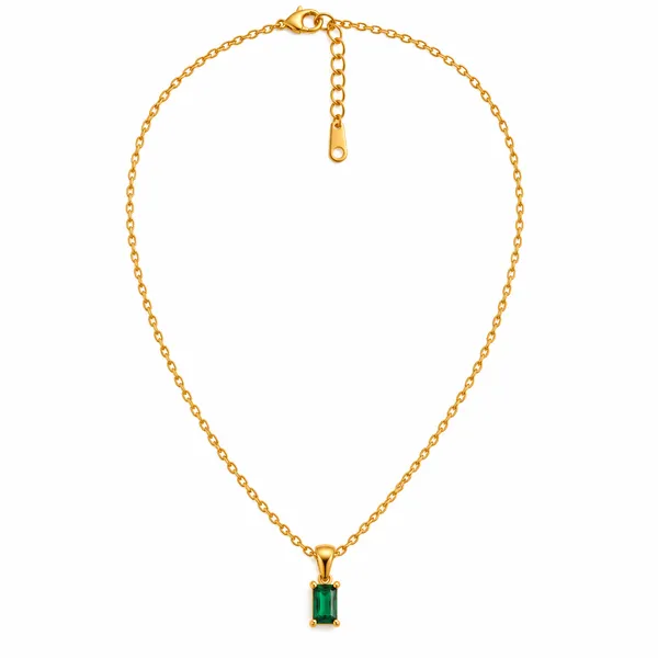 Emerald_Cut_Green_Pendant_Necklace_18k_Gold_Plated_Default_Title