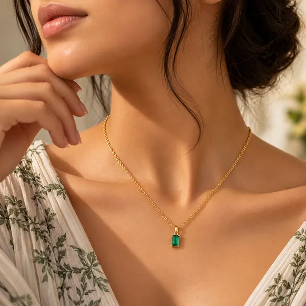 Emerald_Cut_Green_Pendant_Necklace_18k_Gold_Plated_Default_Title