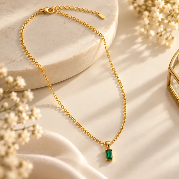 Emerald_Cut_Green_Pendant_Necklace_18k_Gold_Plated_Default_Title