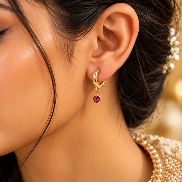 Ruby_Red_Stone_Drop_Hoop_Earrings_18k_Gold_Plated_Default_Title