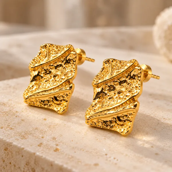Hammered_Wave_Stud_Earrings_18k_Gold_Plated_Default_Title