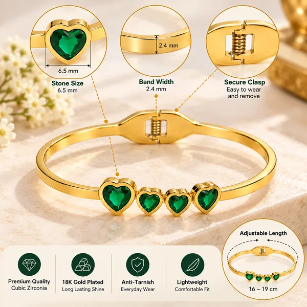 Emerald_Heart_Bangle_18k_Gold_Plated_Default_Title