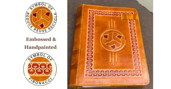 Reusable_A5_Notebook_Cover__-_Fibonacci-_Sacred_Geometry_/_Reduce_Reuse_Recycle