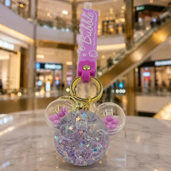 Keychain_Bubble_Mickey_Shaker_Glitter_Purple