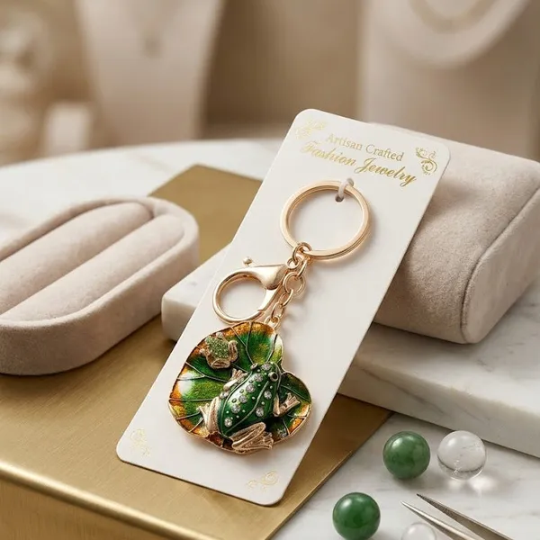 Keychain_Emerald_Frog_On_Lily_Pad_Keychain_Bag_Charm_Default_Title