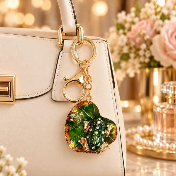 Keychain_Emerald_Frog_On_Lily_Pad_Keychain_Bag_Charm_Default_Title