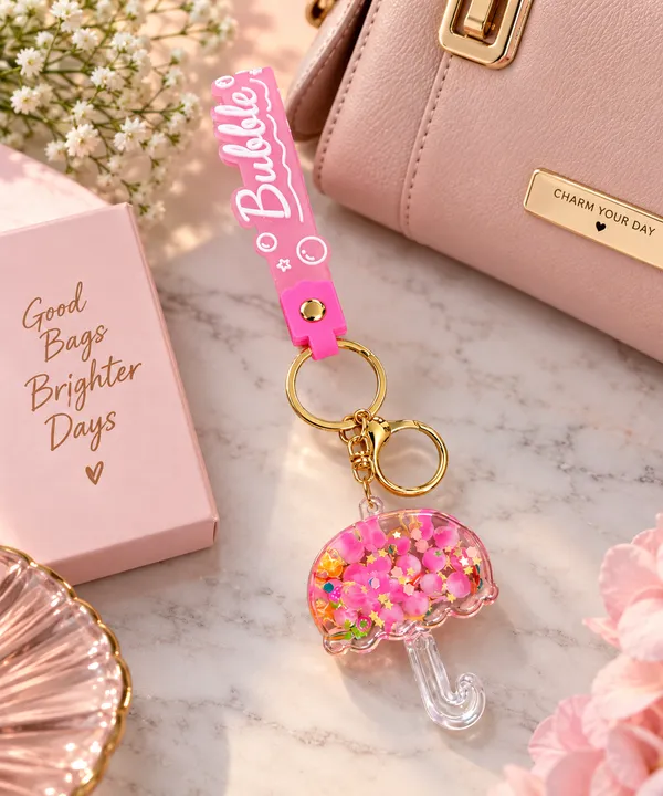 Keychain_Bubble_Pop_Umbrella_Shaker_Keychain_With_Wrist_Strap_Pink