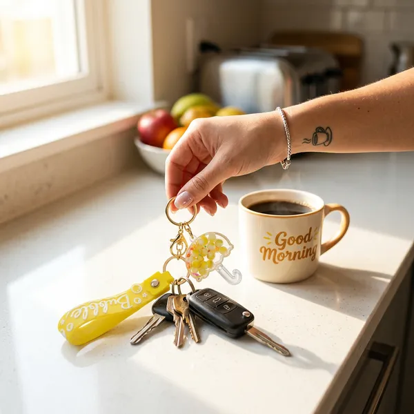 Keychain_Bubble_Pop_Umbrella_Shaker_Keychain_With_Wrist_Strap_Yellow
