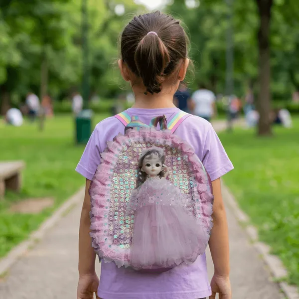 Backpack_3d_Princess_Doll_Backpack_For_Kids_Pink_Sequin_Lace_Design_Default_Title