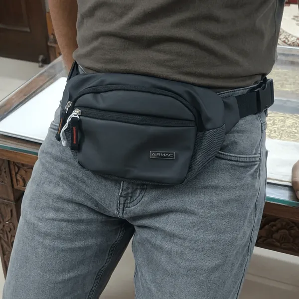 Bag_Unisex_Black_Waist_Bag_With_Adjustable_Belt_Default_Title