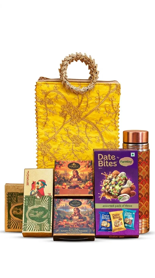 Lifestyle_Gift_Hamper_With_Embroidered_Handbag_Copper_Bottle_Date_Bites_Gold_Playing_Cards_2_Hazel_Chocolates_Default_Title