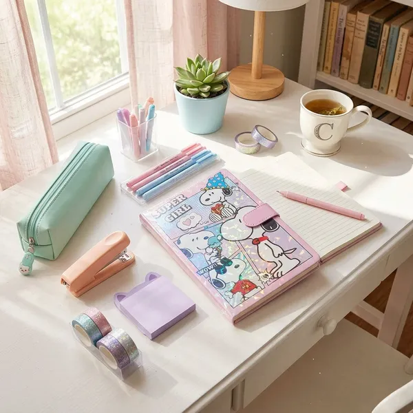 Diary_Pink_H0l0gr_Phic_Cartoon_With_Magnetic_Strap_Closure_Default_Title