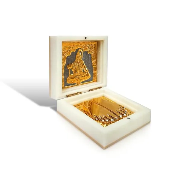 Idol_Lord_Shiva_Mahadev_Gold_Plated_Charan_Paduka_And_Photo_Frame_Default_Title