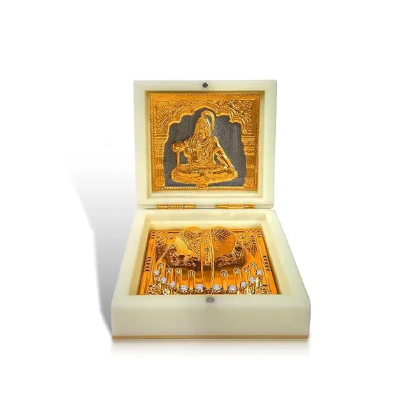 Idol_Lord_Shiva_Mahadev_Gold_Plated_Charan_Paduka_And_Photo_Frame_Default_Title